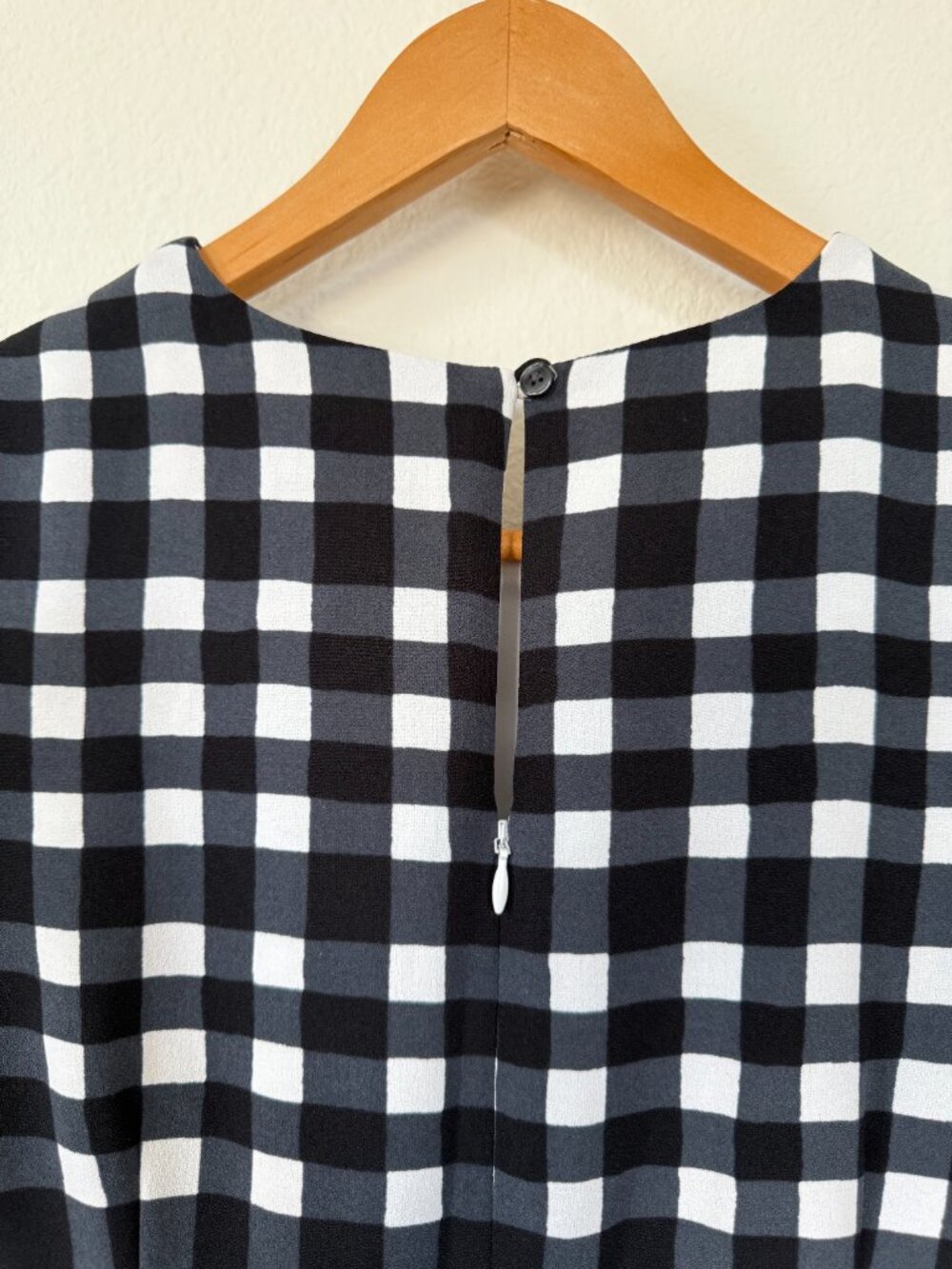 Banana Republic Black White Gingham Romper Pockets Size 0 - Picture 7 of 15